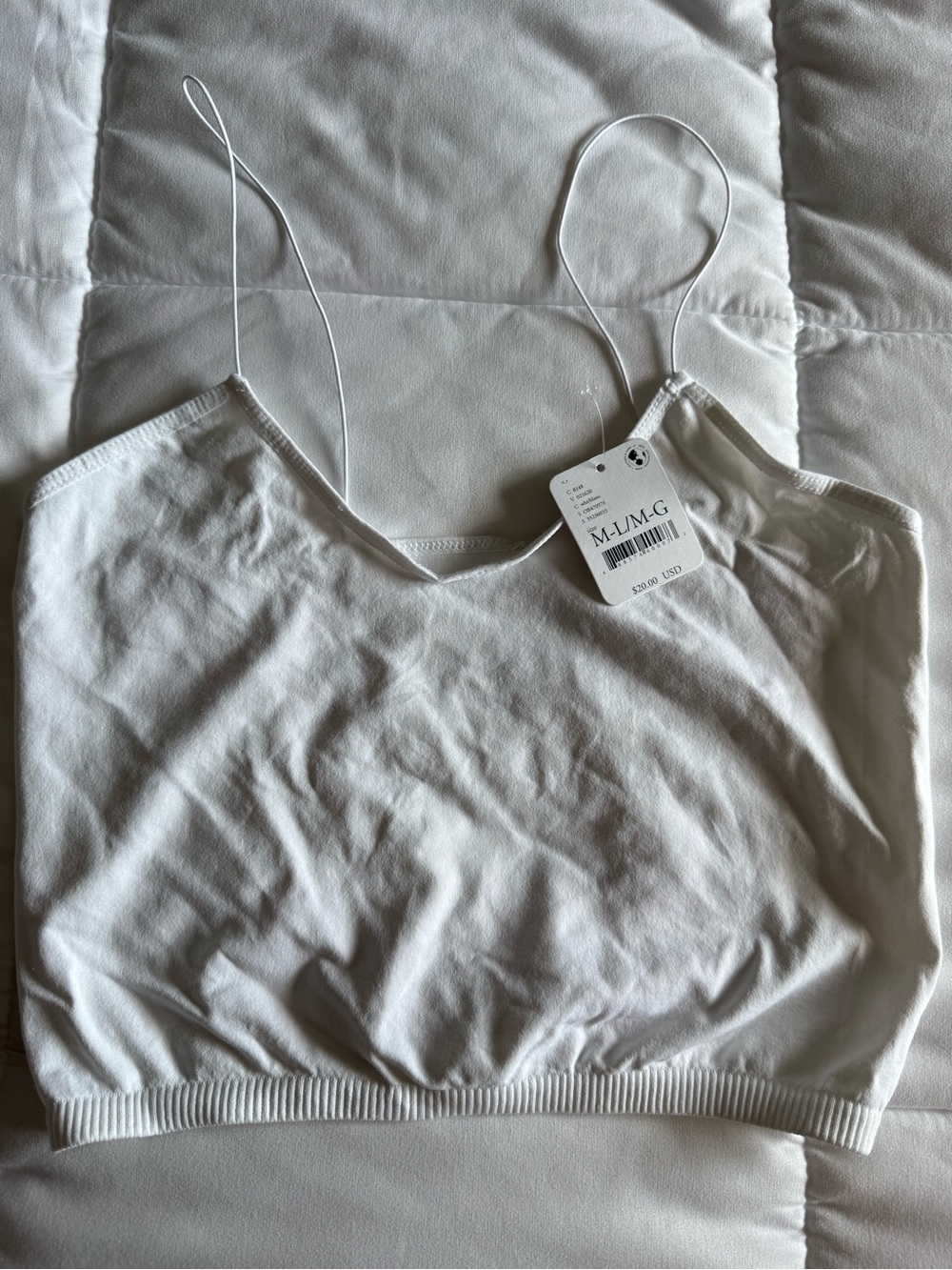 Free People - White Spaghetti Strap Cropped Tank